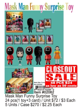 Mask Man Funny Surprise Toy - Closeout 48 Pcs.